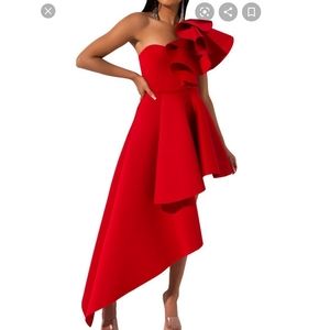 Love triangle red dress by Akira.